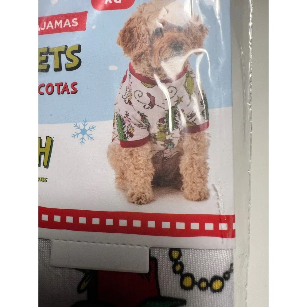 Dr. Seuss XL Pet Pajamas White The‎ Grinch Holiday Christmas Dog PJ LZ451